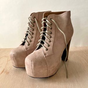 Lace up platform booties